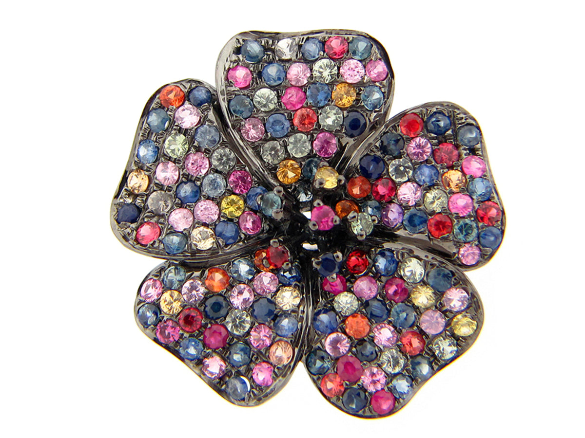 RAINBOW SAPPHIRE RING, SILVER (H/U)