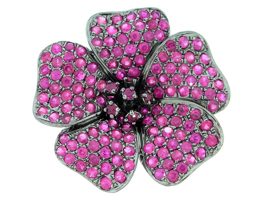 RUBY RING, BLACK FINISH, SILVER (H)