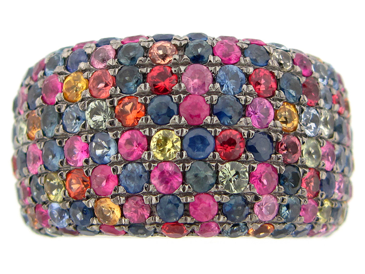 RAINBOW SAPPHIRE RING, SILVER (H/U)