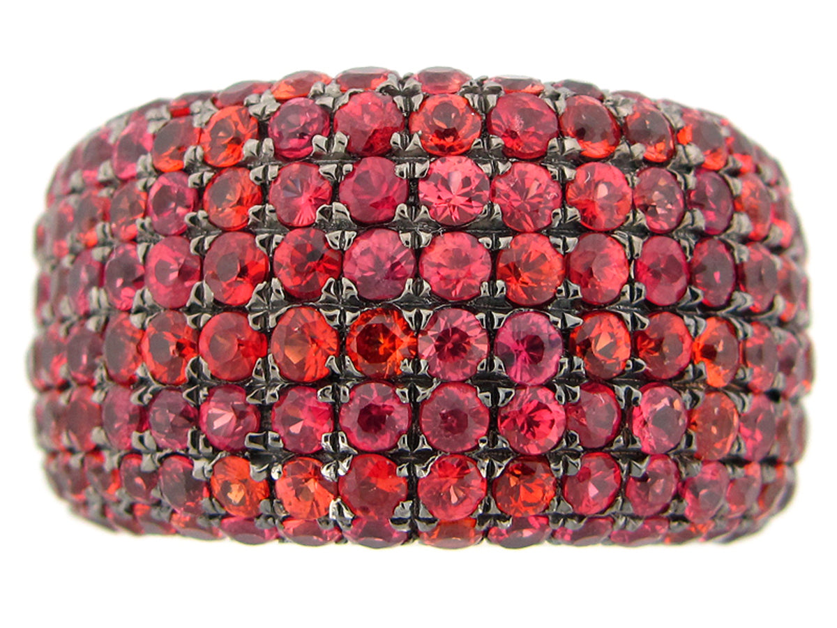 ORANGE SAPPHIRE RING, SILVER (H/U)