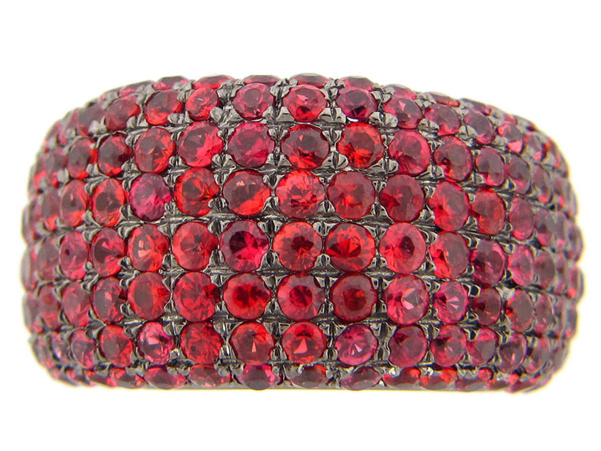 ORANGE SAPPHIRE RING, BLACK FINISH, SILVER (H/U)