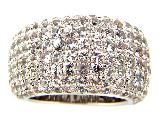 WHITE SAPPHIRE RING, SILVER (H)