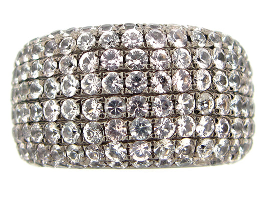 White Sapphire Ring, Black Finish, Silver (H)