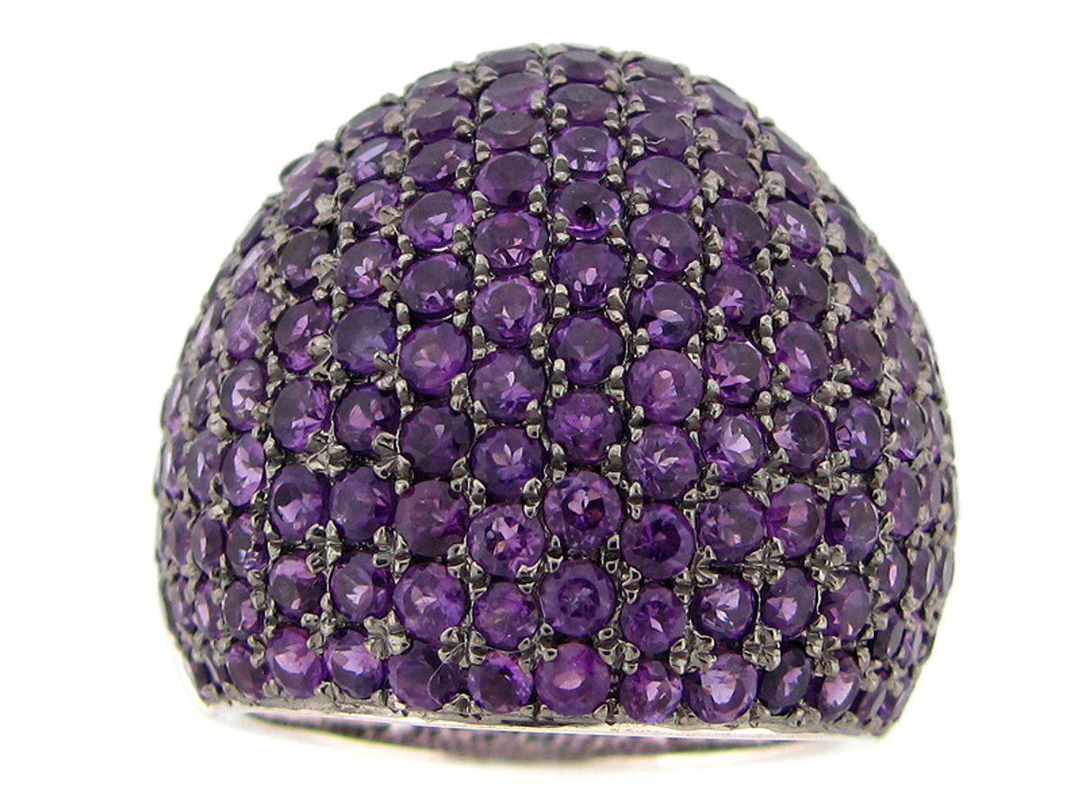 AMETHYST RING, SILVER (H)