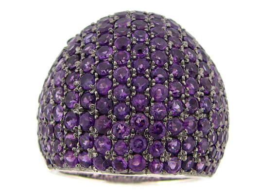 AMETHYST RING, SILVER (H)