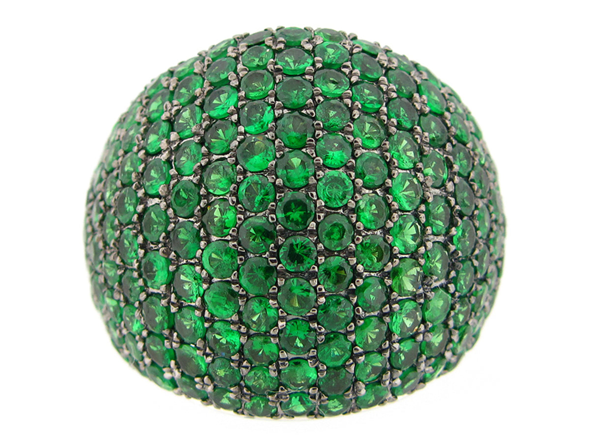 TSAVORITE RING, SILVER (N)