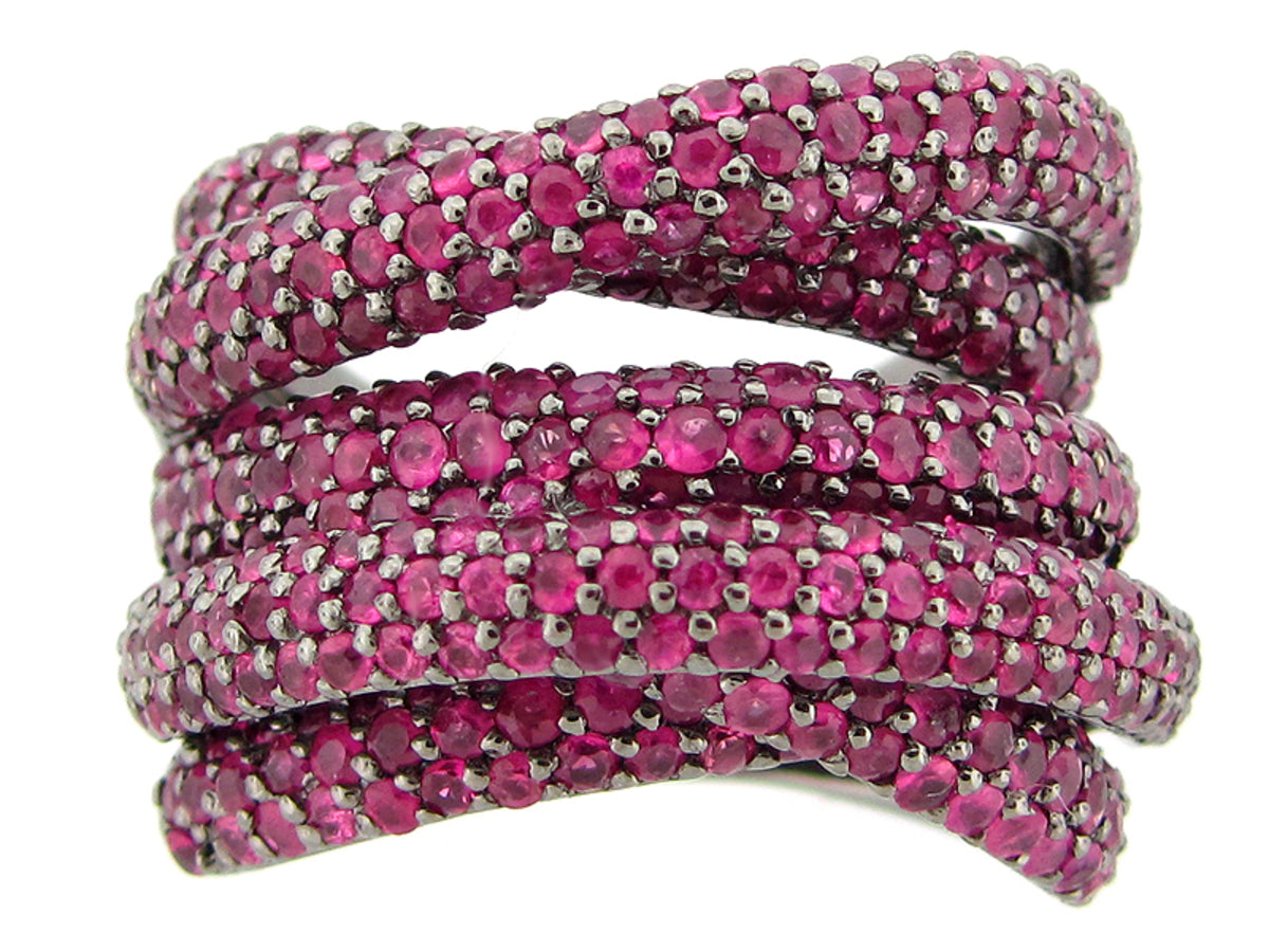 RUBY RING, BLACK FINIISH, SILVER (H)