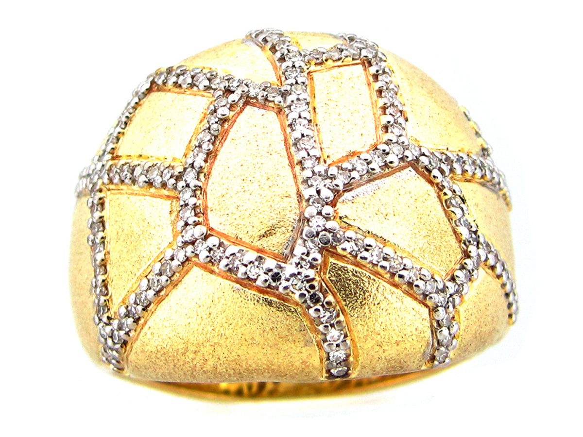 DIAMOND RING, YELLOW FINISH, SILVER (N)