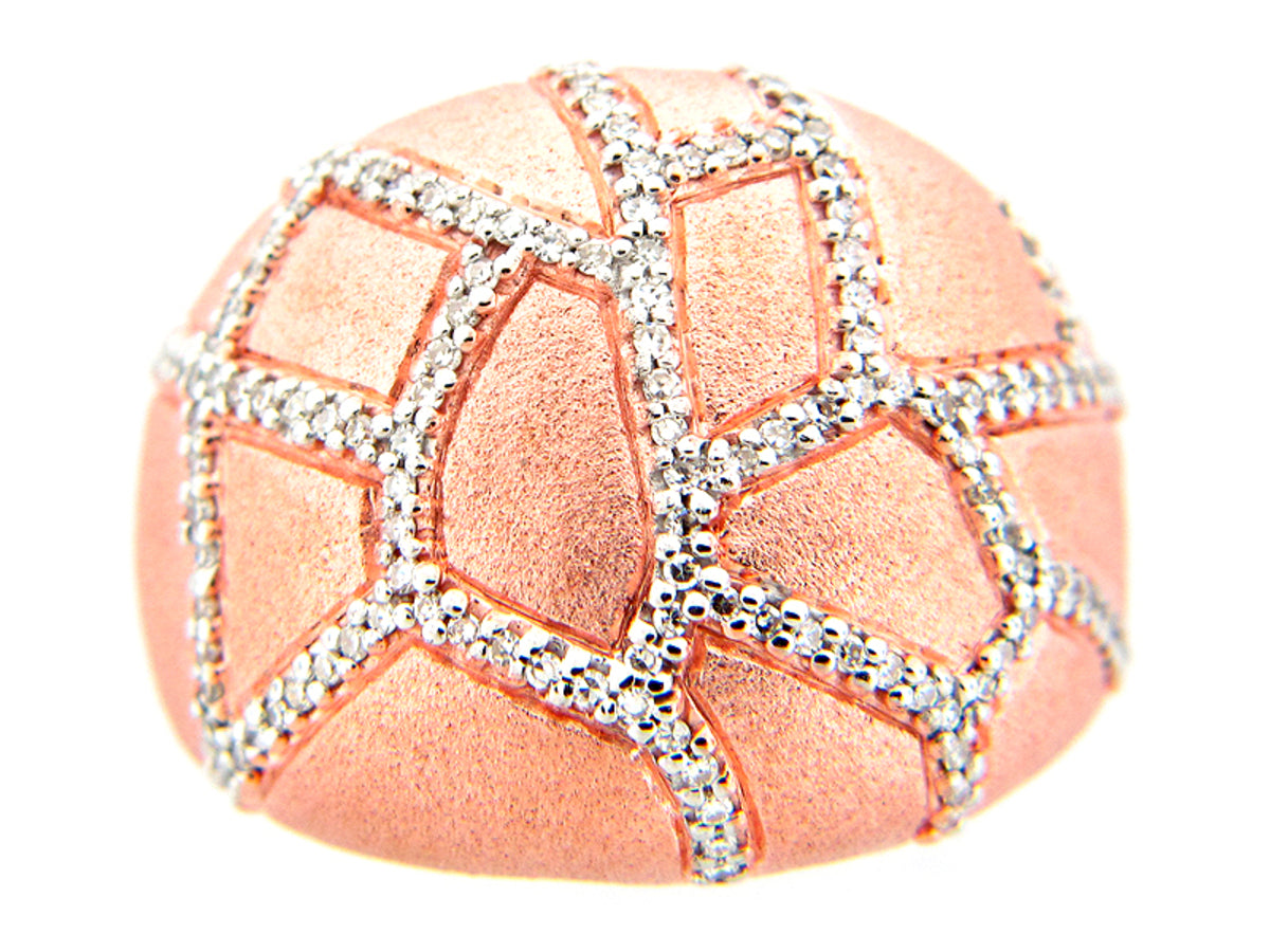 DIAMOND RING, ROSE FINISH, SILVER (N)