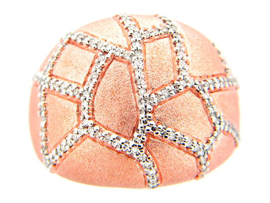 DIAMOND RING, ROSE FINISH, SILVER (N)