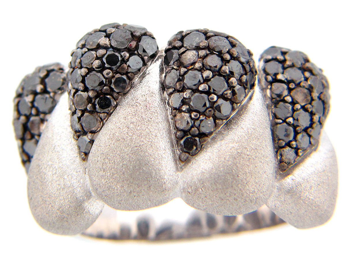 BLACK DIAMOND RING, SILVER (R)