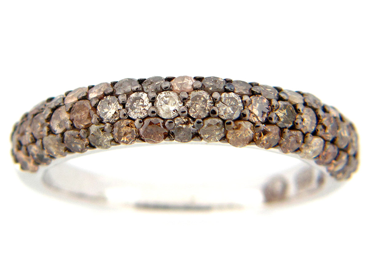 BROWN DIAMOND RING, SILVER (N)