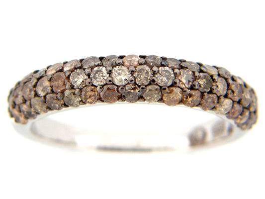 BROWN DIAMOND RING, SILVER (N)