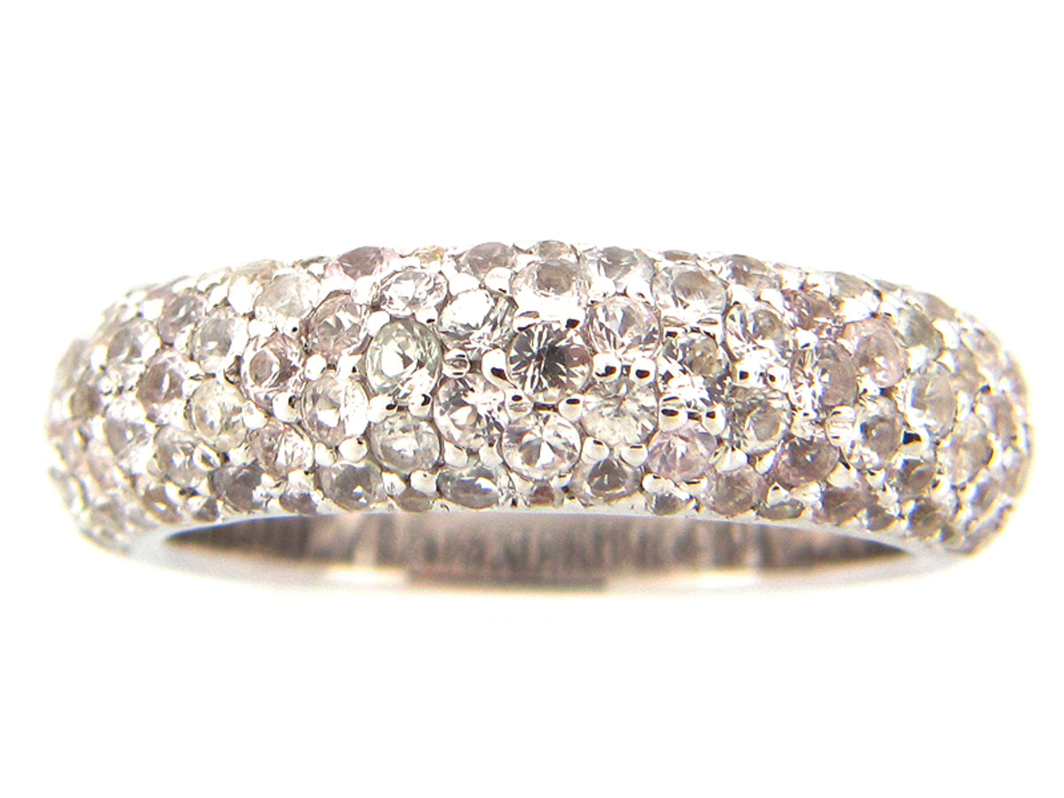 WHITE SAPPHIRE RING, SILVER (H)