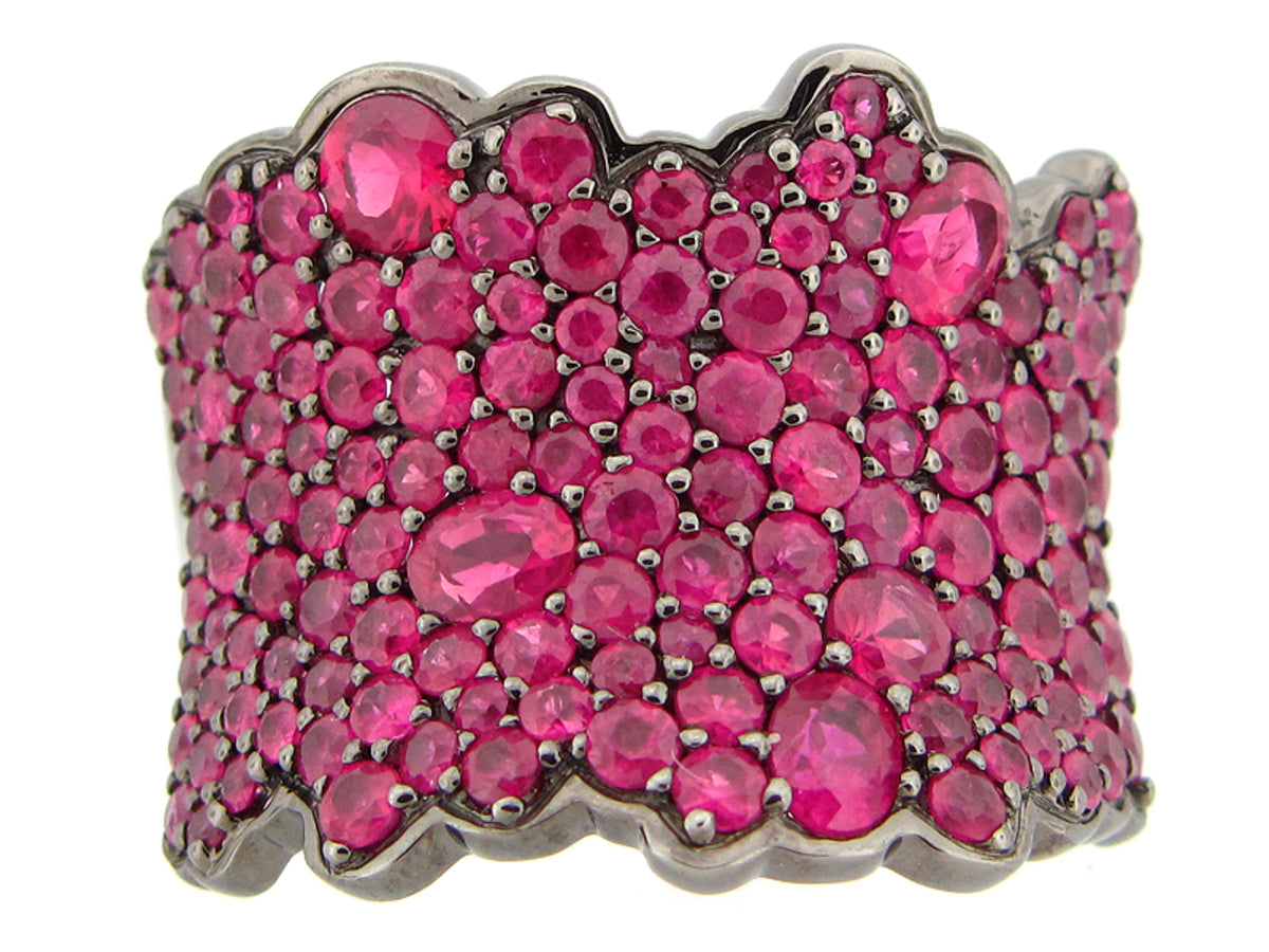 RUBY RING, BLACK FINISH, SILVER (H)
