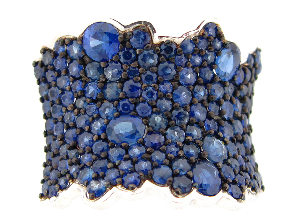 SAPPHIRE RING, SILVER (H)