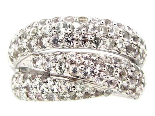 WHITE SAPPHIRE RING, SILVER (H)