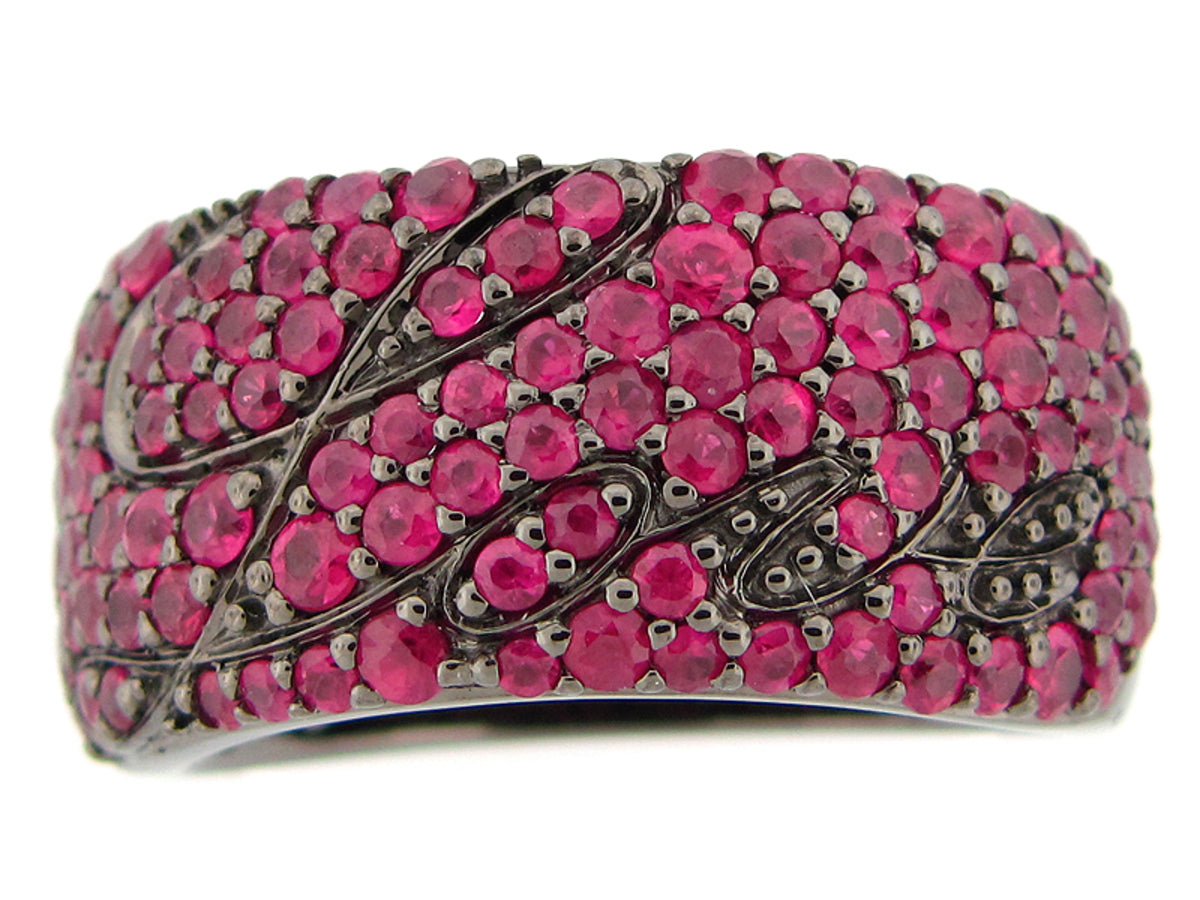 RUBY RING, BLACK FINISH, SILVER (H)