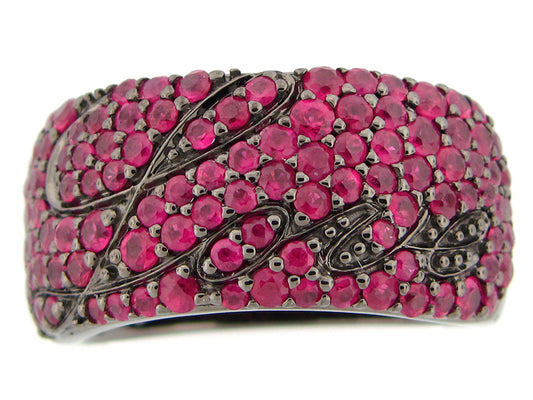 RUBY RING, BLACK FINISH, SILVER (H)