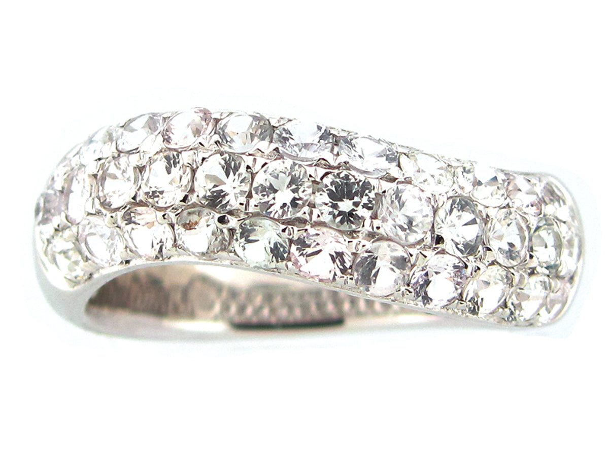 White Sapphire Ring, Silver (H)