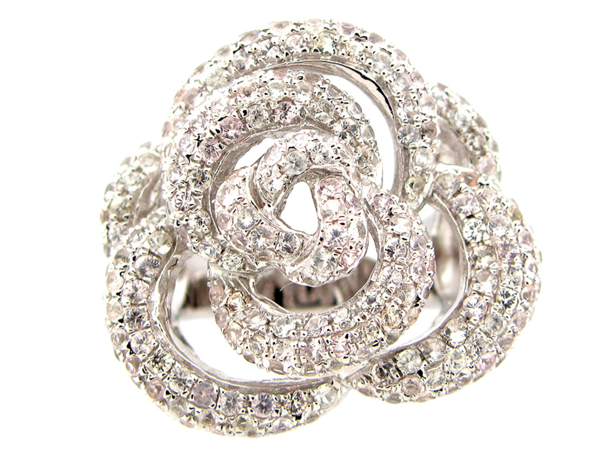 WHITE SAPPHIRE RING, SILVER (H)