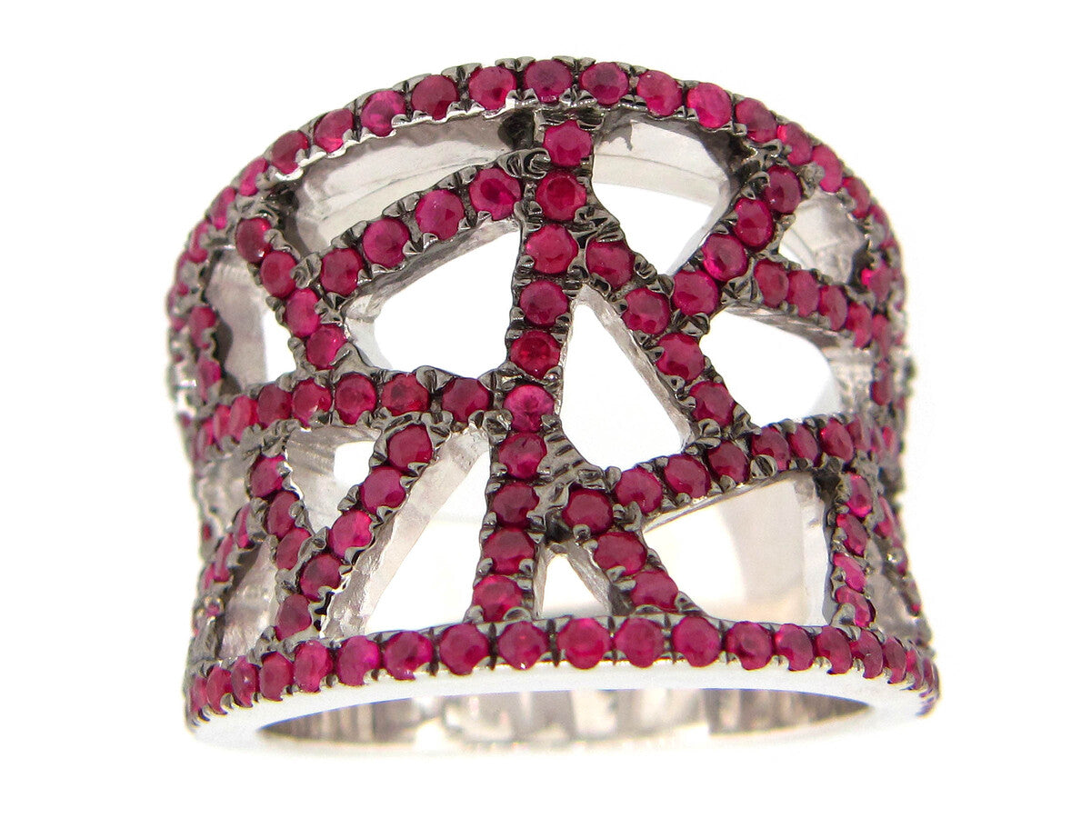 RUBY RING, SILVER (H)