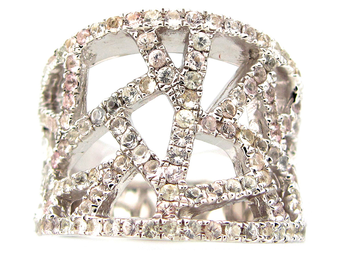 WHITE SAPPHIRE RING, SILVER (H)
