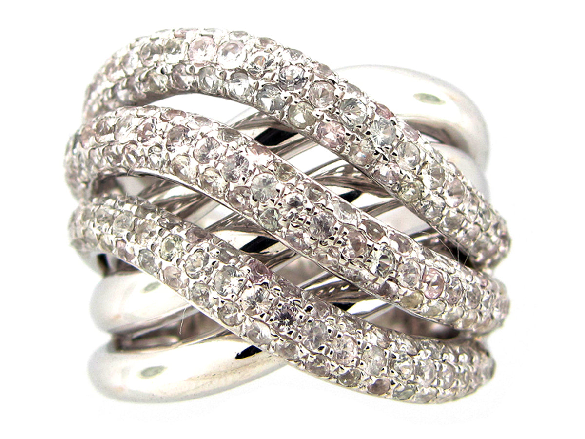 WHITE SAPPHIRE RING, SILVER (H)