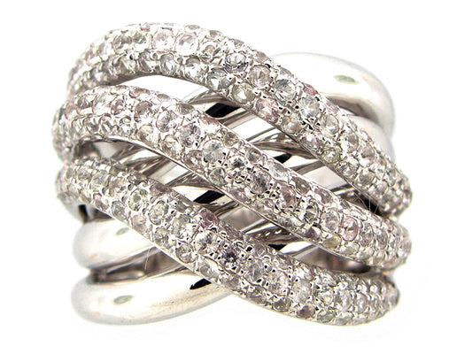 WHITE SAPPHIRE RING, SILVER (H)