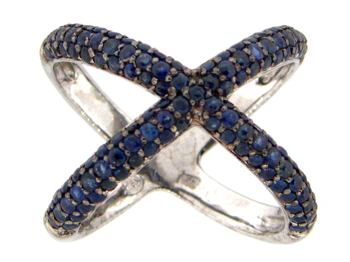 SAPPHIRE RING, SILVER (H)