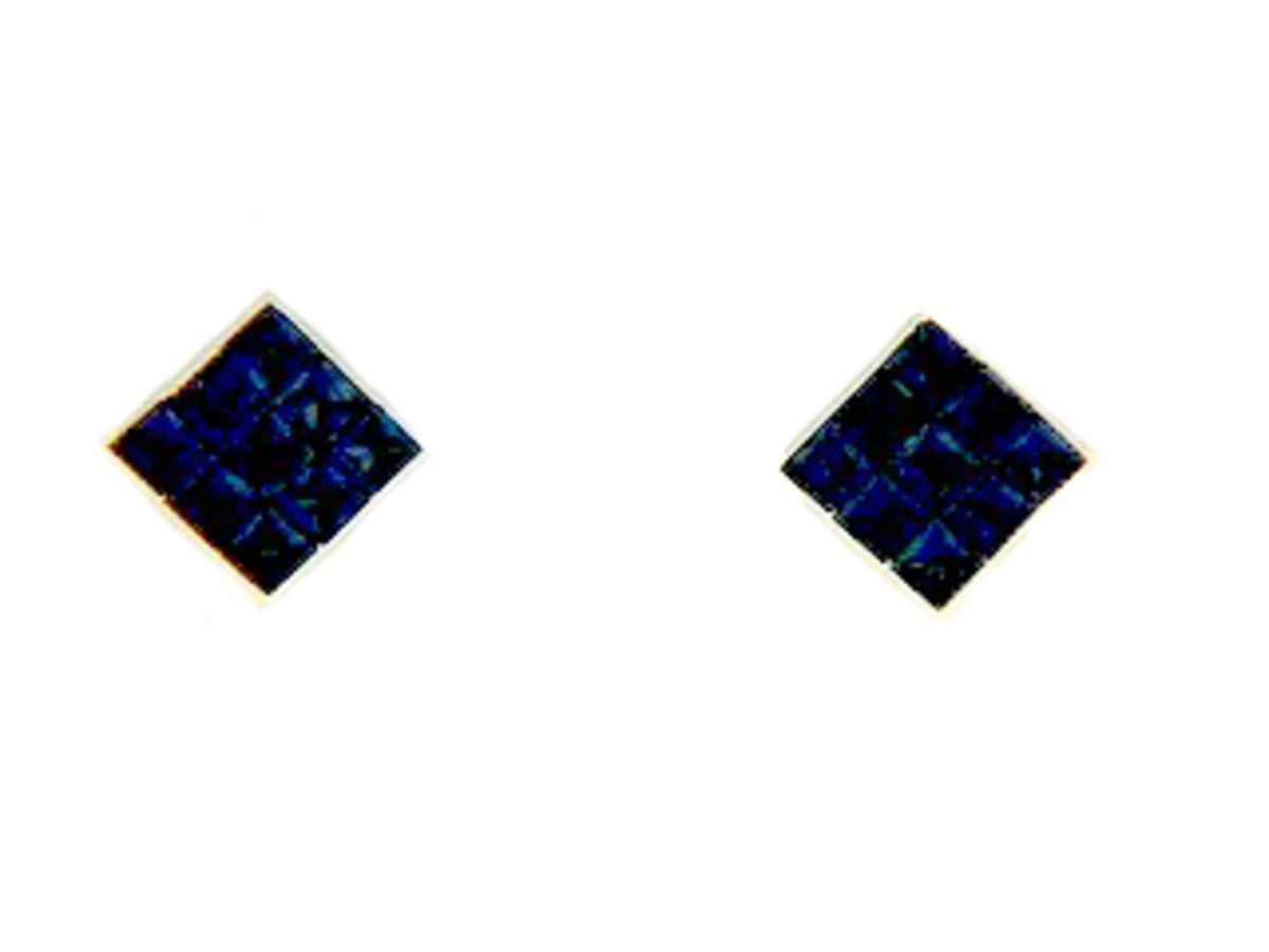 SAPPHIRE STUD EARRING, 18KW (H)