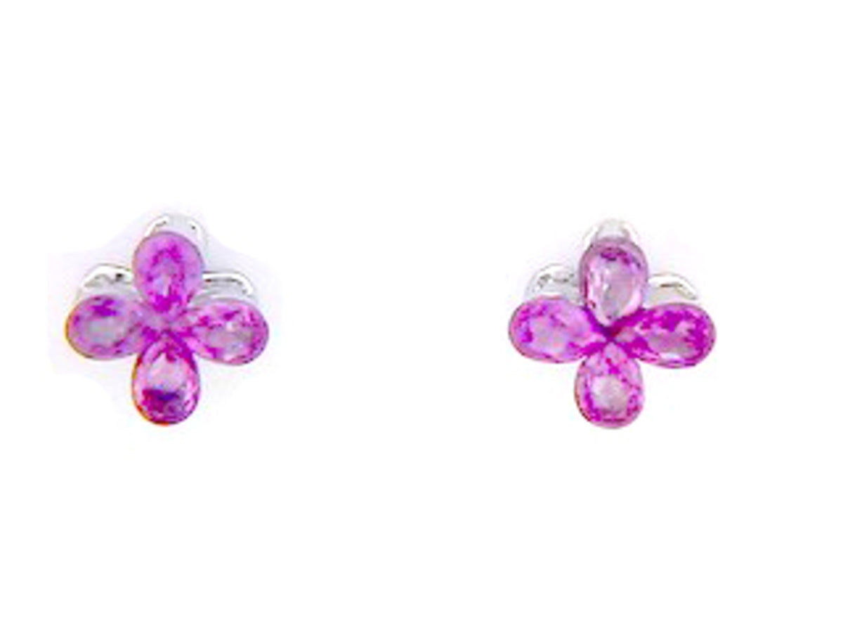 PINK SAPPHIRE STUD EARRING